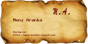 Menz Aranka névjegykártya